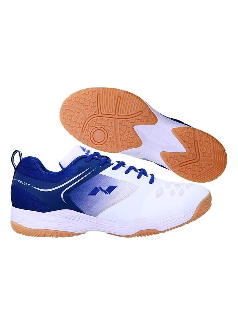 HY-COURT 2.0 BADMINTON SHOES | 1190WB06 |Material :  Rubber Sole Shoes with Upper Mesh for Sports | Badminton | Volleyball | Squash|  Table Tennis | 6 UK / 7 US / EU 40