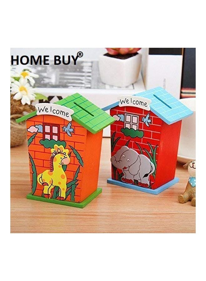 Pack Of 6 Animal Designs Wood Money Bank