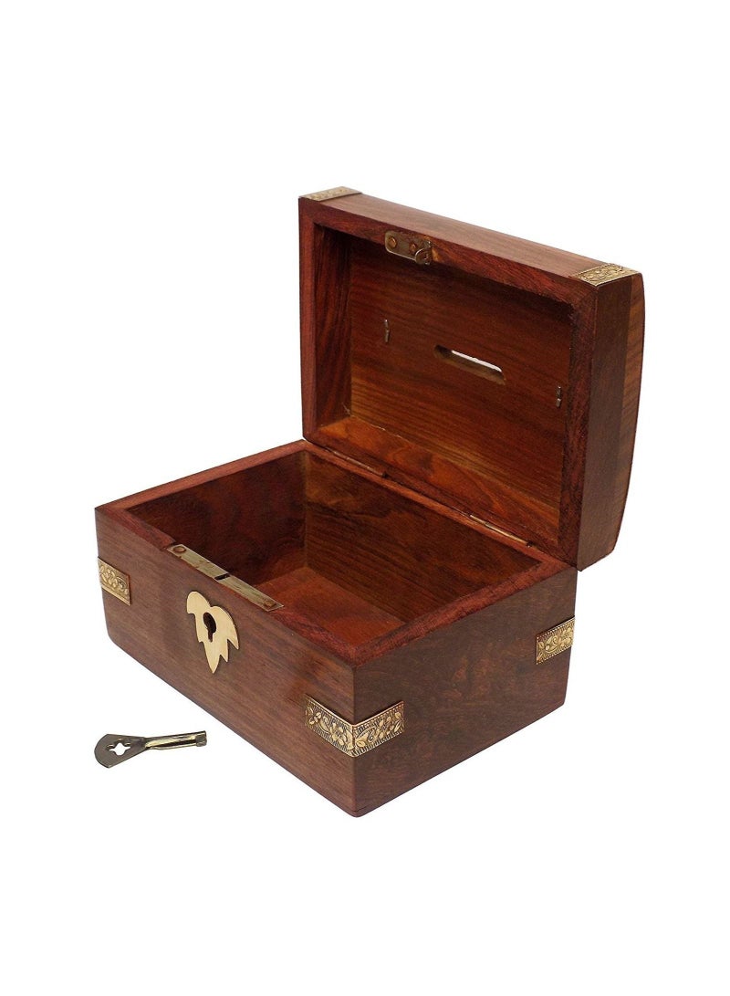 Wooden Money Box With Lock