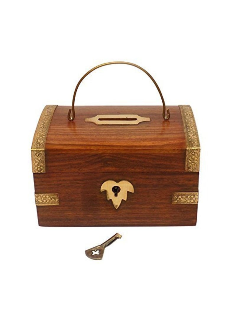 Wooden Money Box With Lock