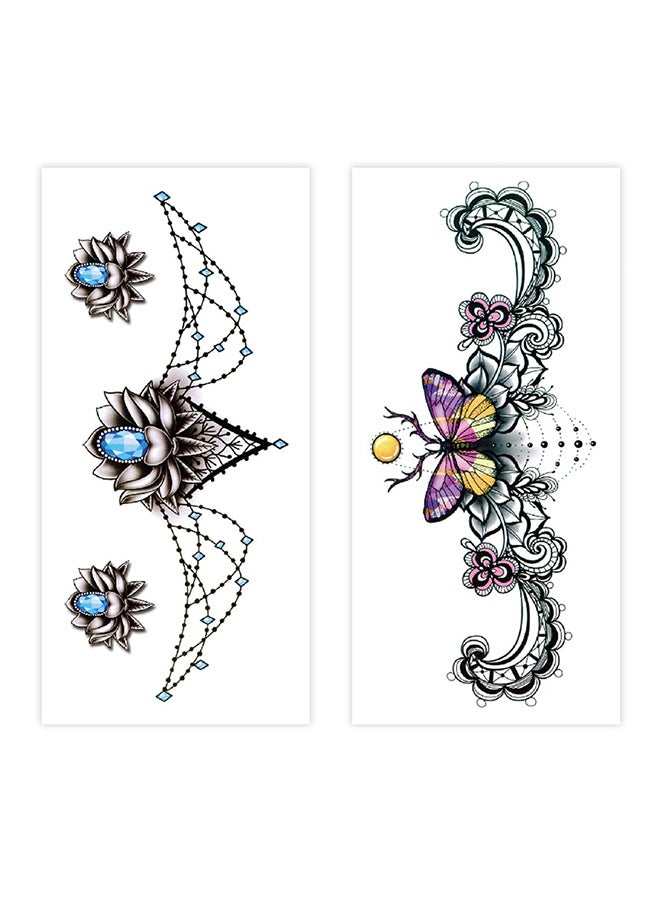 2-Piece Ladylike Waterproof Temporary Tattoo Sticker Set