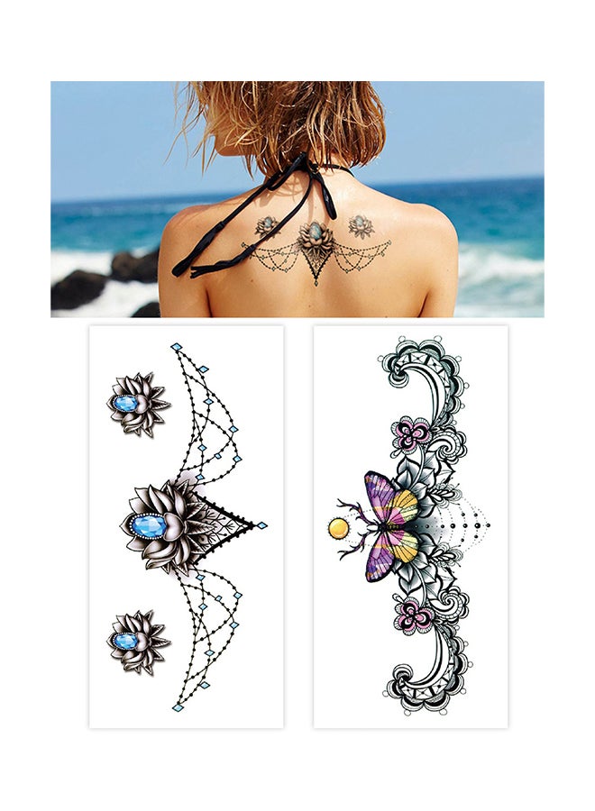 2-Piece Ladylike Waterproof Temporary Tattoo Sticker Set