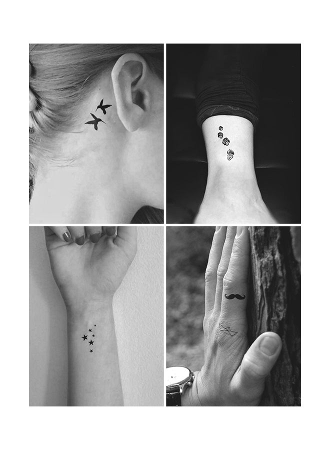 4-Piece Simple Design Temporary Tattoo Sticker Set