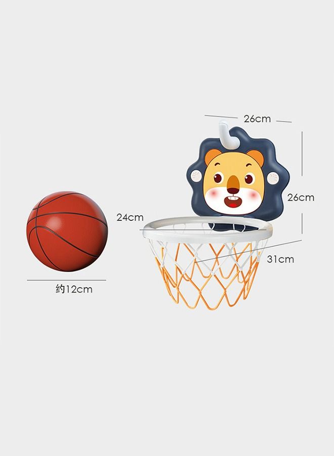 Indoor Basketball Hoop Set for Kids,Cartoon Mini Basketball Hoop Gift,Kids Indoor Fitness Sports Toy Mini Inflated Basketball Hanging Hoops Game