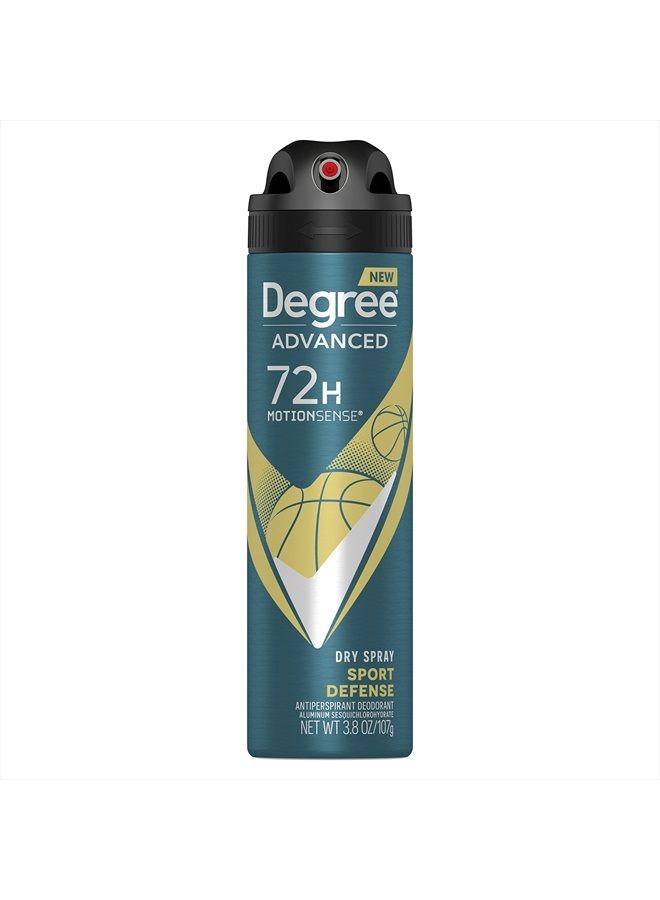 Degree Men Advanced Antiperspirant Deodorant Dry Spray Sport Defense 72-Hour Sweat and Odor Protection Deodorant For Men With MotionSense® Technology 3.8 oz