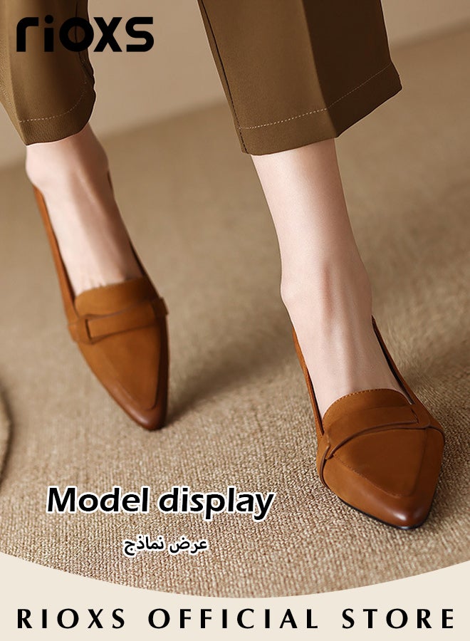 Women's Retro Mary Jane Shoes Square Closed Toe Shoes Comfortable Flat Shoes For Office Work Business Formal Occasions