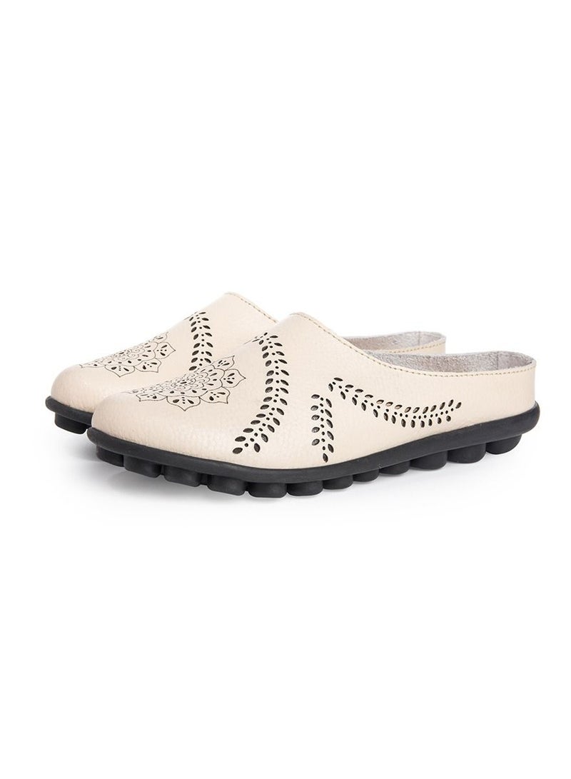 Women's New Spring/Summer Slippers Low Top Flat Shoes Beige