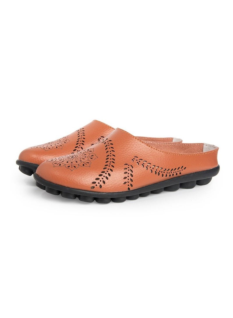 Women's New Spring/Summer Slippers Low Top Flat Shoes Orange