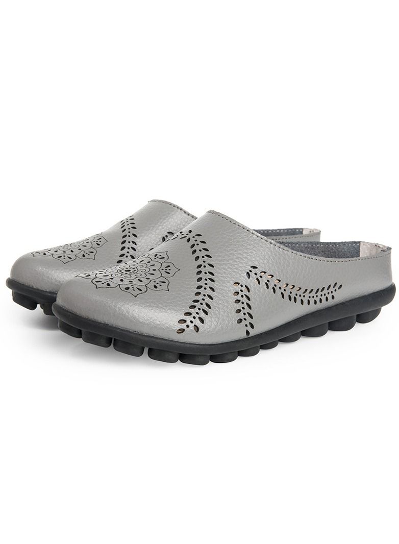 Women's New Spring/Summer Slippers Low Top Flat Shoes Grey