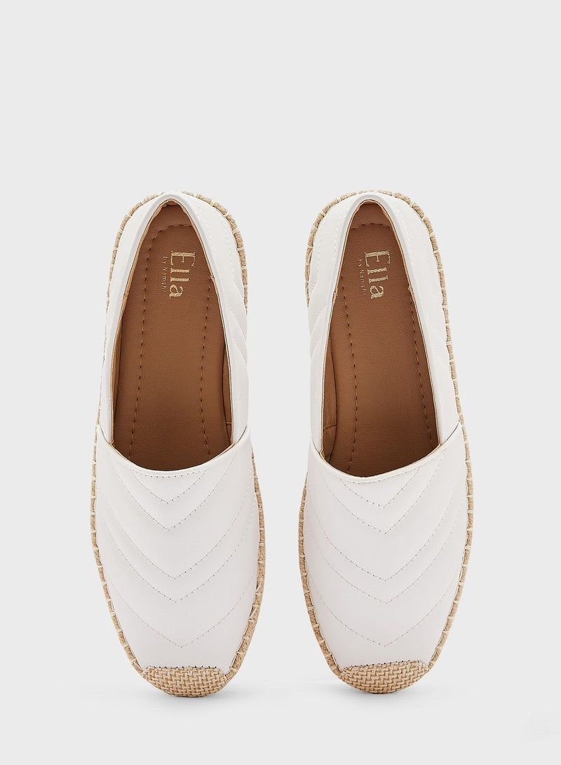 Zig Zag Quilted Flat Espadrille