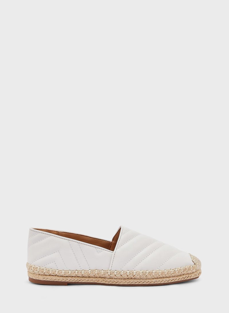 Zig Zag Quilted Flat Espadrille