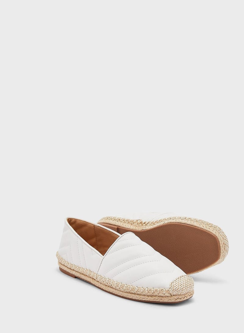 Zig Zag Quilted Flat Espadrille