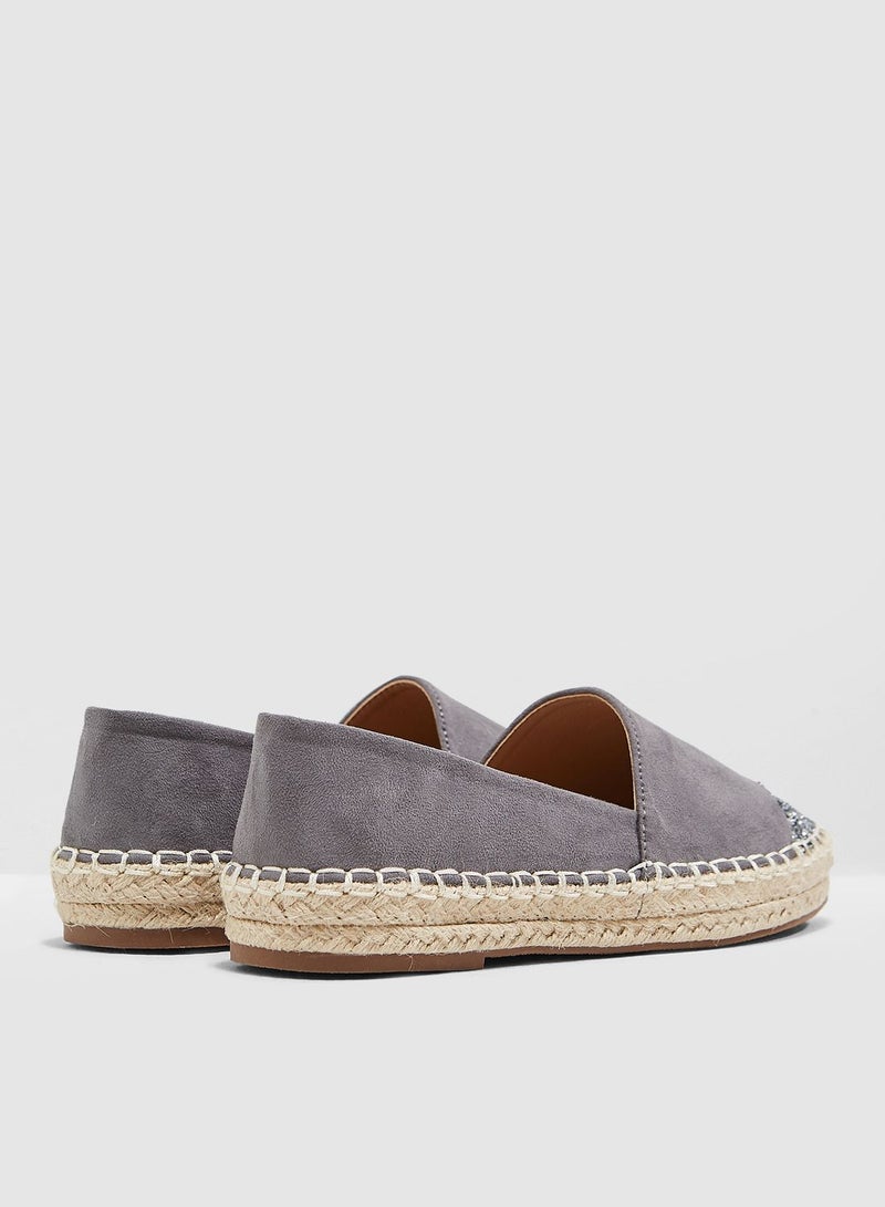 Espadrilles With Glitter Toe