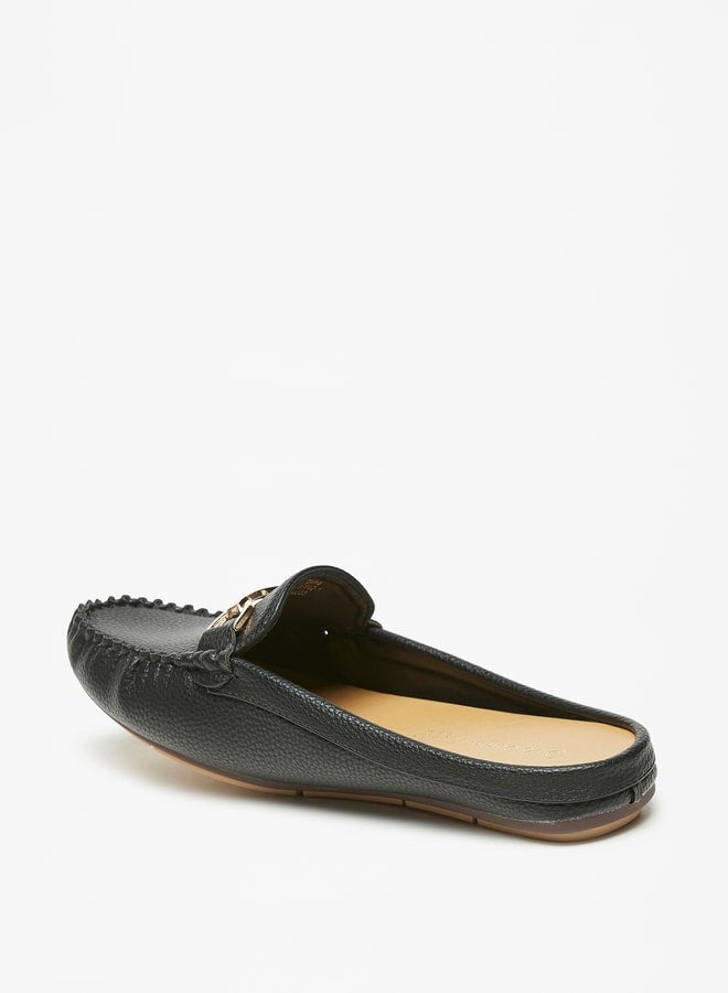 Women Metal Accent Slip-On Mules