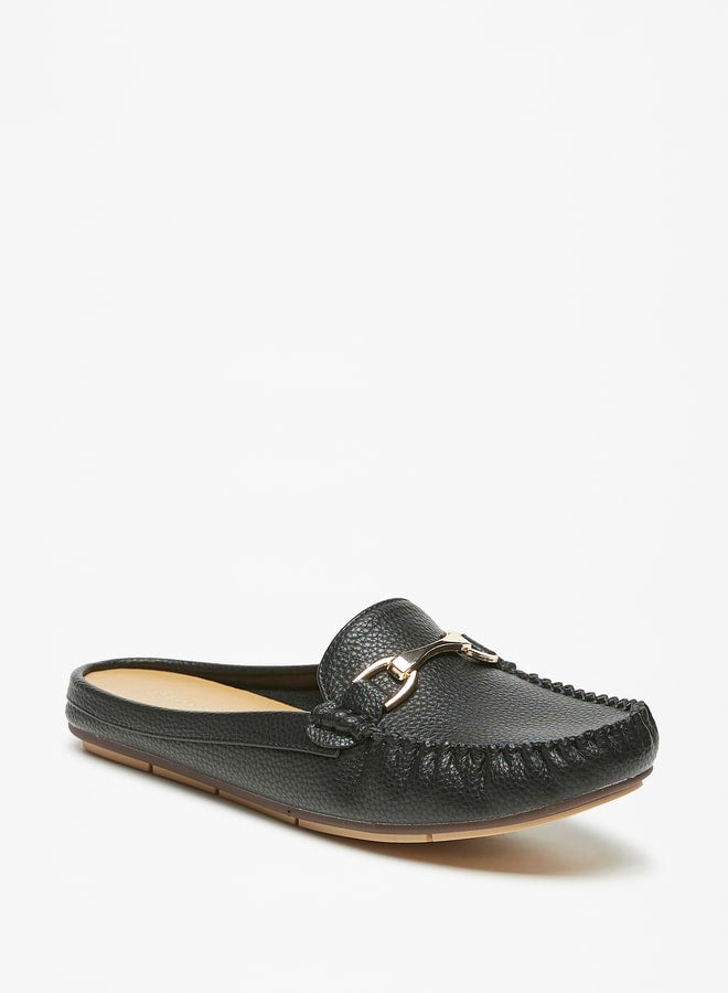 Women Metal Accent Slip-On Mules