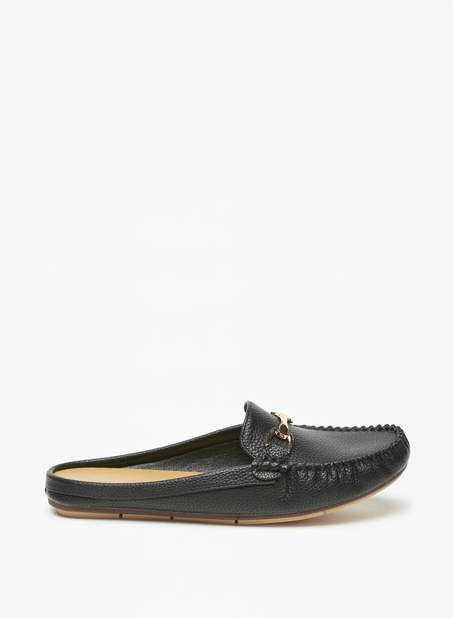 Women Metal Accent Slip-On Mules