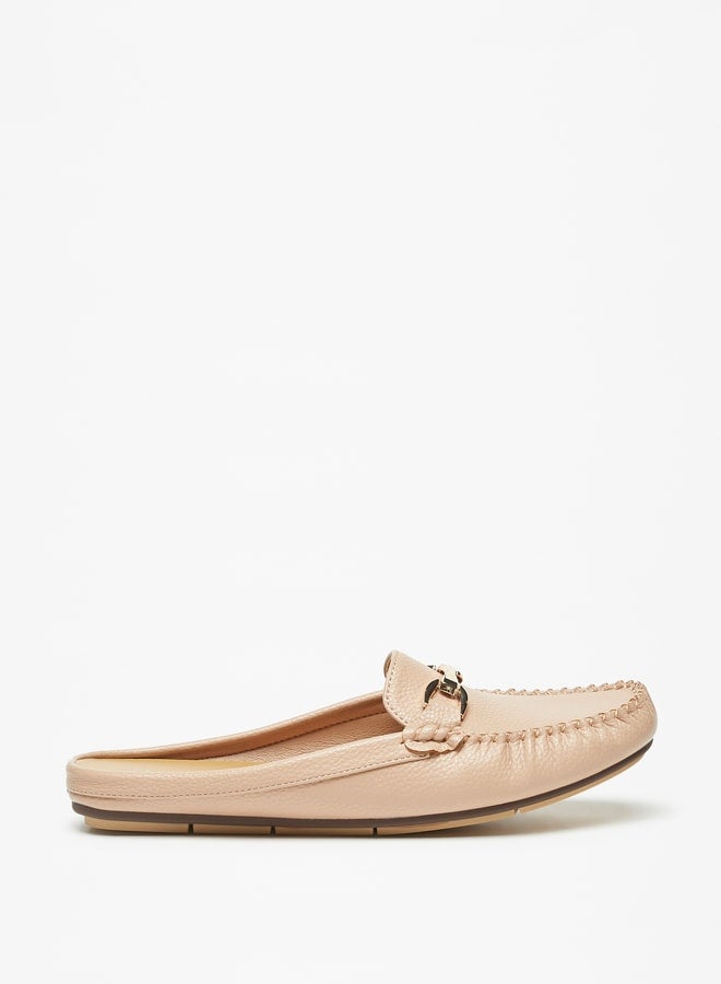 Women Metal Accent Slip-On Mules