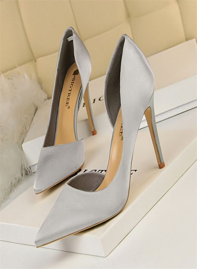 Fashion Pointed High Heels 9.5CM Silver