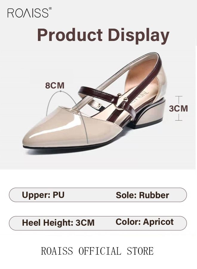 Low-Heeled Sandals Women's New British Style Thick-Heeled Sandals Fashion Comfortable Outer Wear Ladies Shallow Mouth Pointed Pumps Shoes