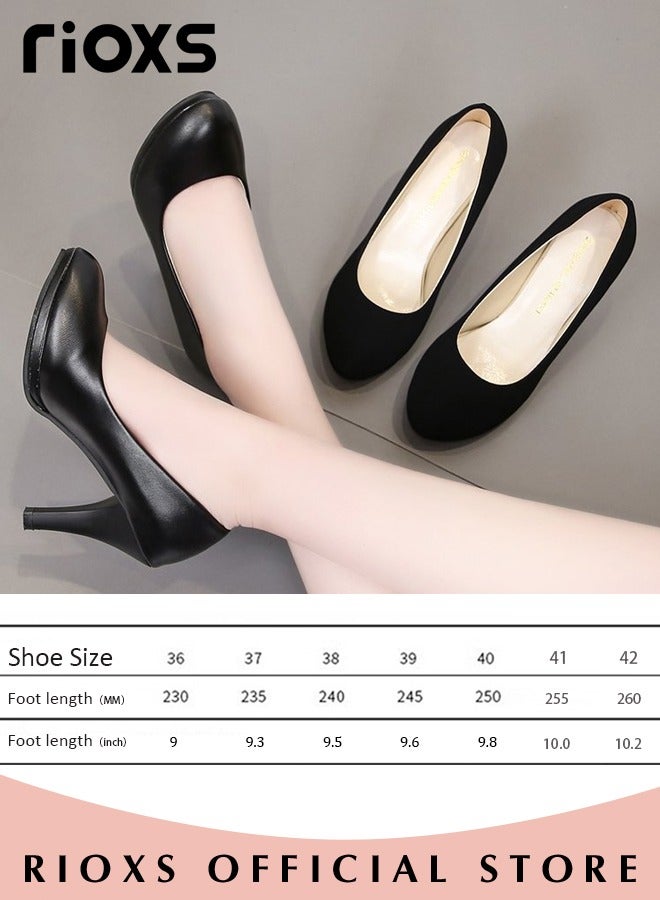 Women's Pumps Block Heel Square Toe Mary Jane Shoes With 1.97