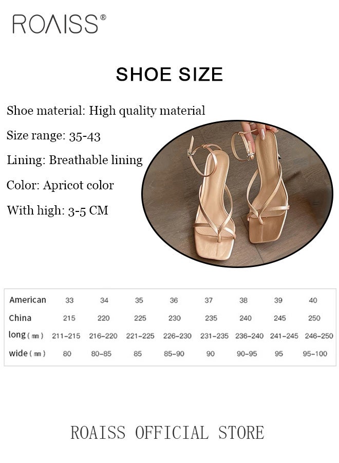 Women Square Toe Slingback High Heels Ankle Strap Design to Enhance Ankle Appearance Stable and Easy Wear Toe Clip High Heels for Women Sleek and Elegant Stiletto Heel Perfect for Evening Events