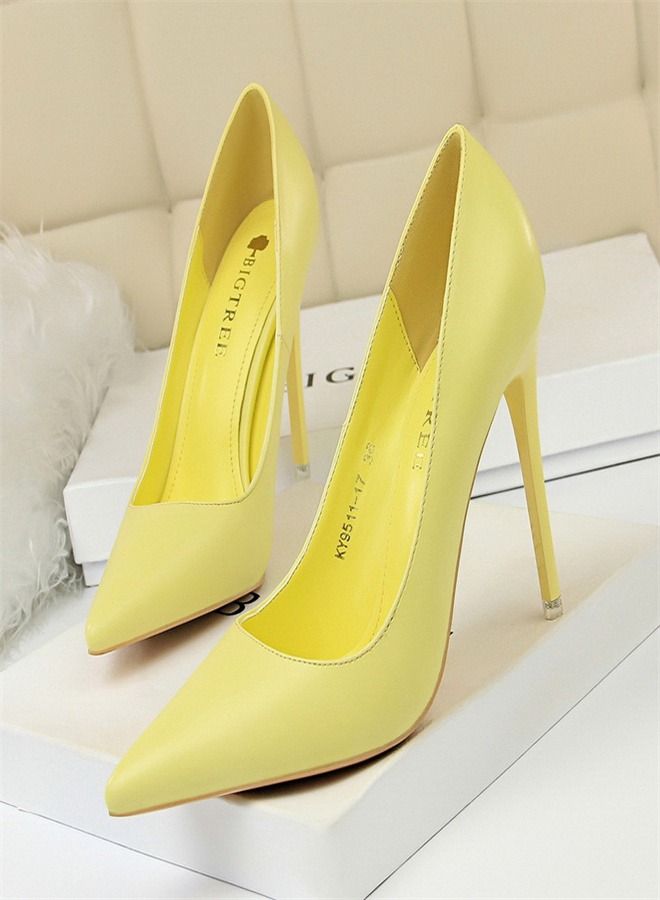 Fashion Simple High Heels 10.5CM Yellow
