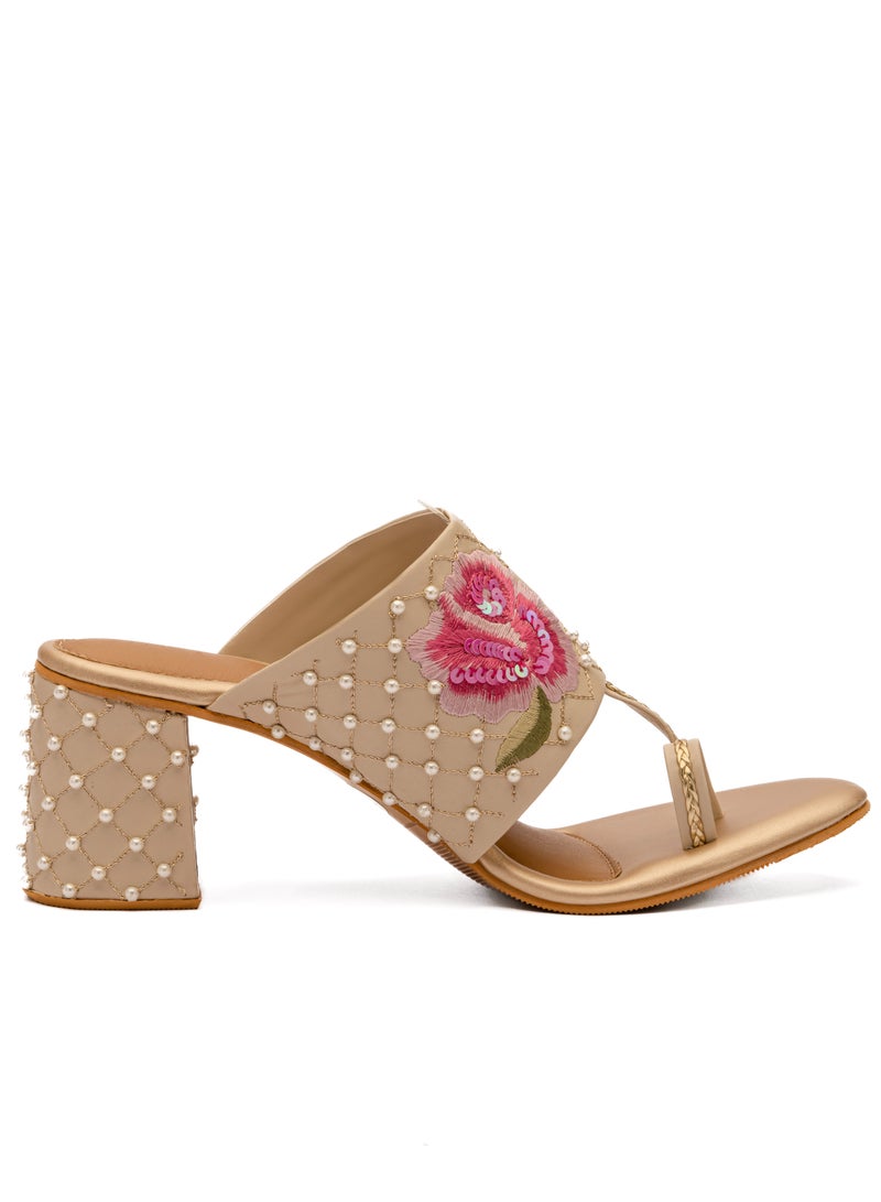 Rose Block Heel