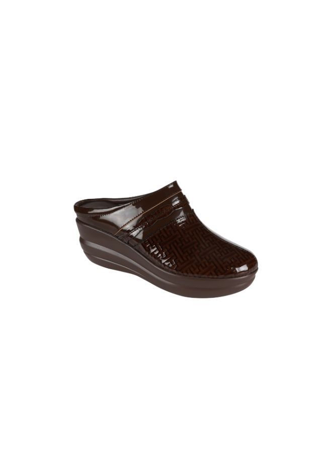 092-2435 Michelle Morgan Ladies Wedge Heel Clogs  19009-226 Brown 36