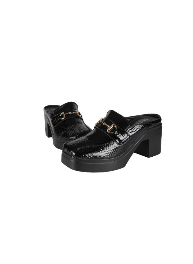 092-2440 Michelle Morgan Ladies Block Heel Clogs  2207-6 Black