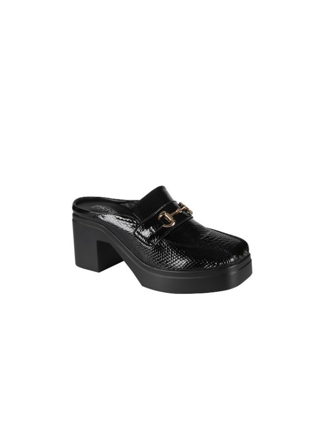 092-2440 Michelle Morgan Ladies Block Heel Clogs  2207-6 Black