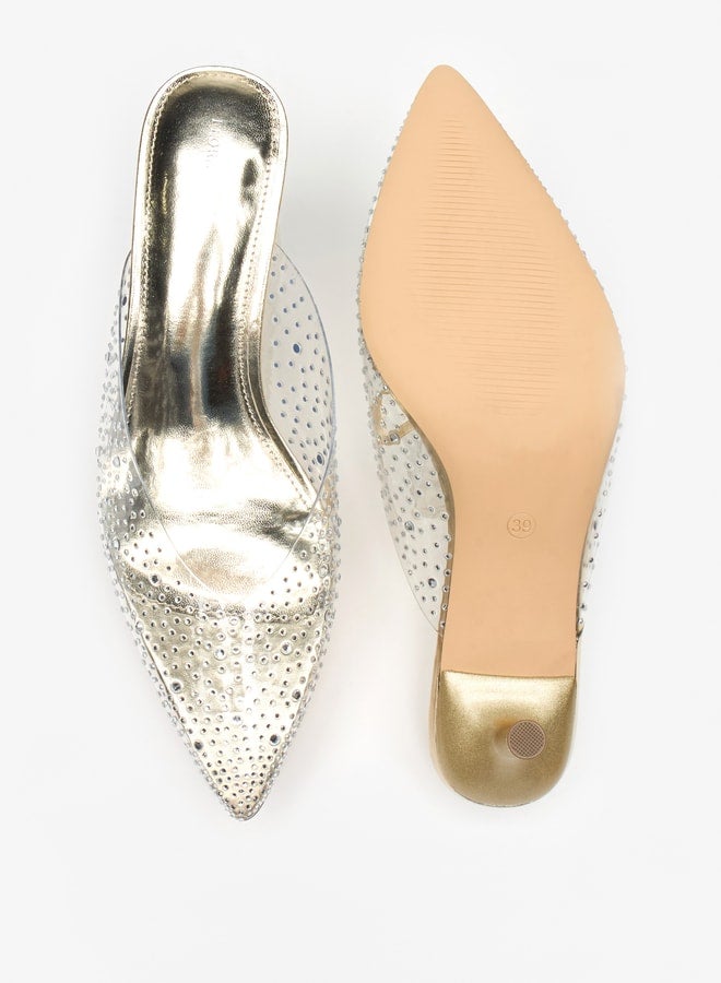 Women Embellished SlipOn Mules with Stiletto Heels  Ramadan Collection