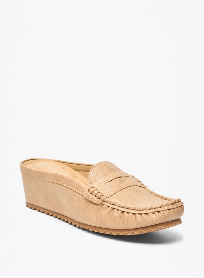 Women's Solid Slip-On Flatform Loafers