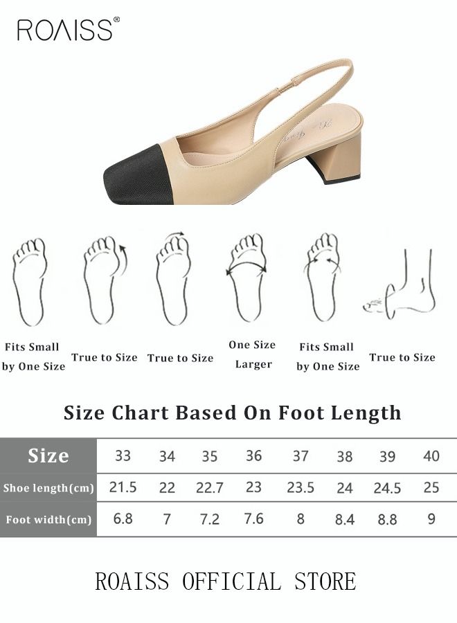 Womens Slingback Pumps Pointed Toe Low Heel Women's Stiletto High Heels French Sandals Women Chunky Low Heel Pumps