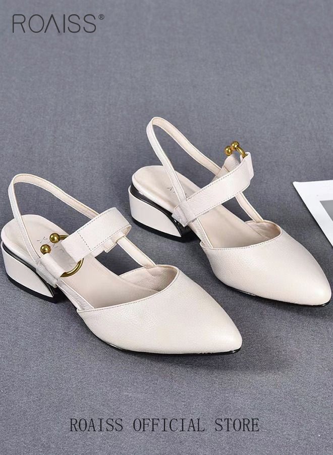 Fashion Woman Office Lady Shoes Sandals Women's Summer Pointy Chunky Shoes Large Size Sandals