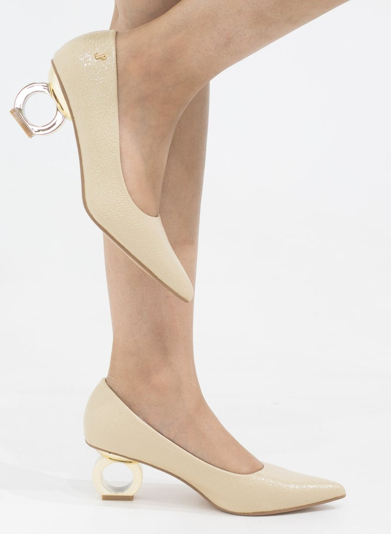 Orchid pointy court on 6cm special circle heel nude