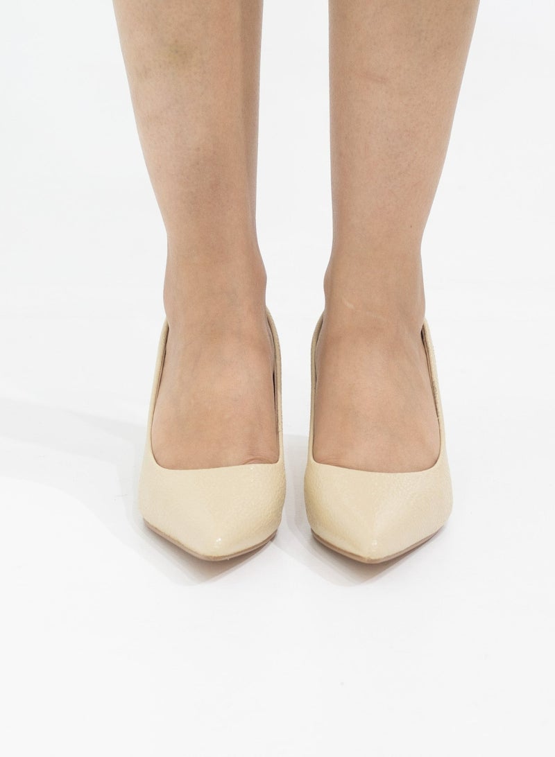 Orchid pointy court on 6cm special circle heel nude