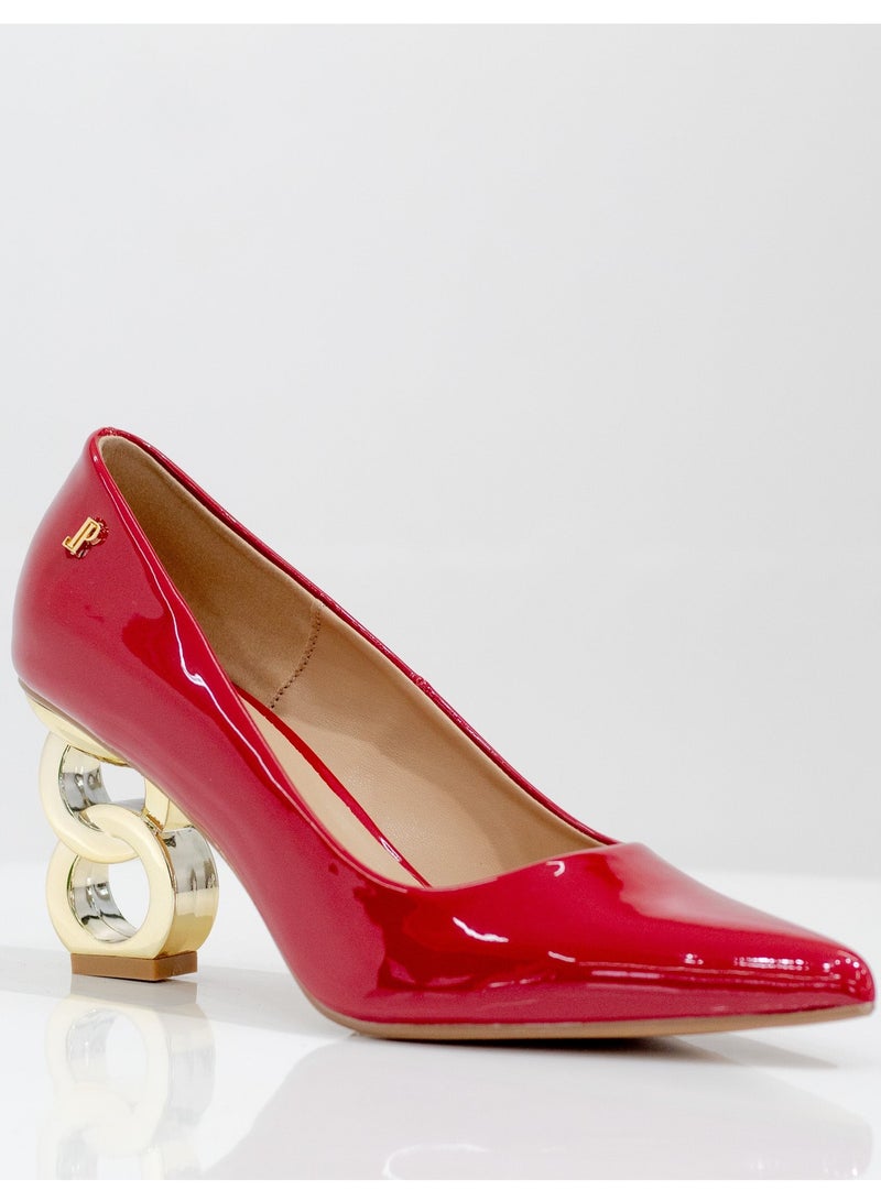 Advika pointy court on 7.5cm special 2 circle heel red