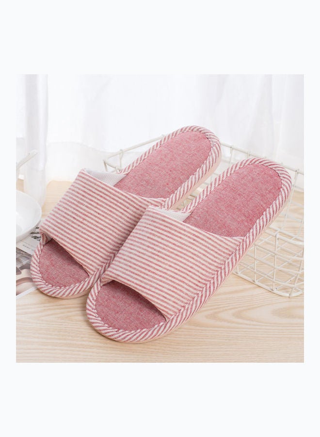 Striped Bedroom Slippers Pink