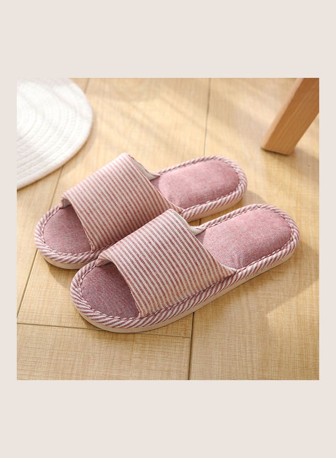 Striped Bedroom Slippers Pink