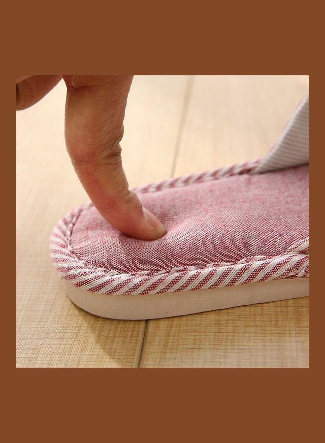 Striped Bedroom Slippers Pink