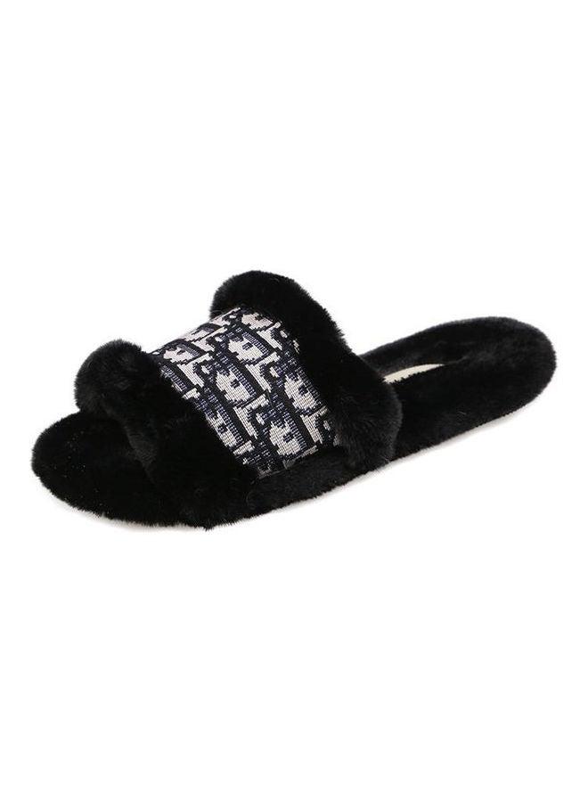 Printed Bedroom Slippers Black