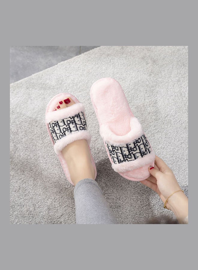 Printed Bedroom Slippers Pink