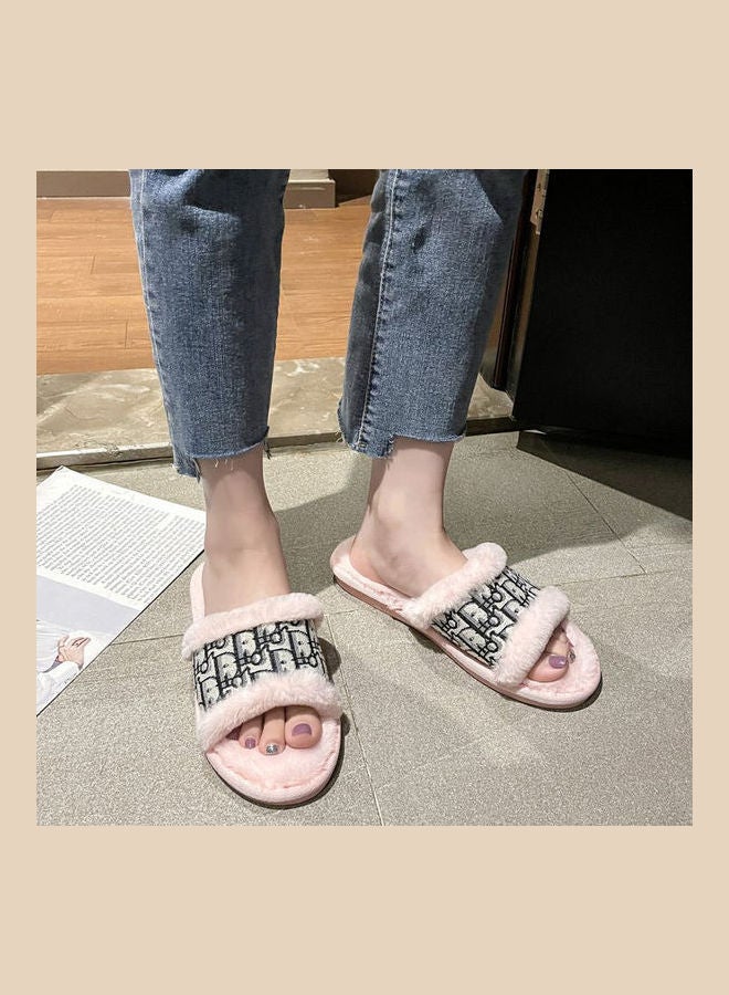 Printed Bedroom Slippers Pink