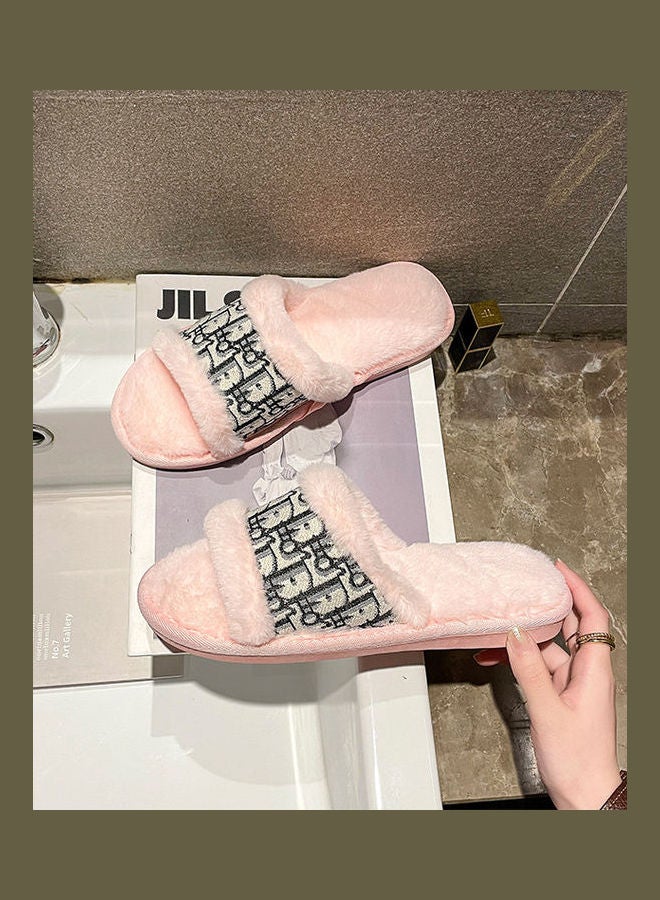 Printed Bedroom Slippers Pink