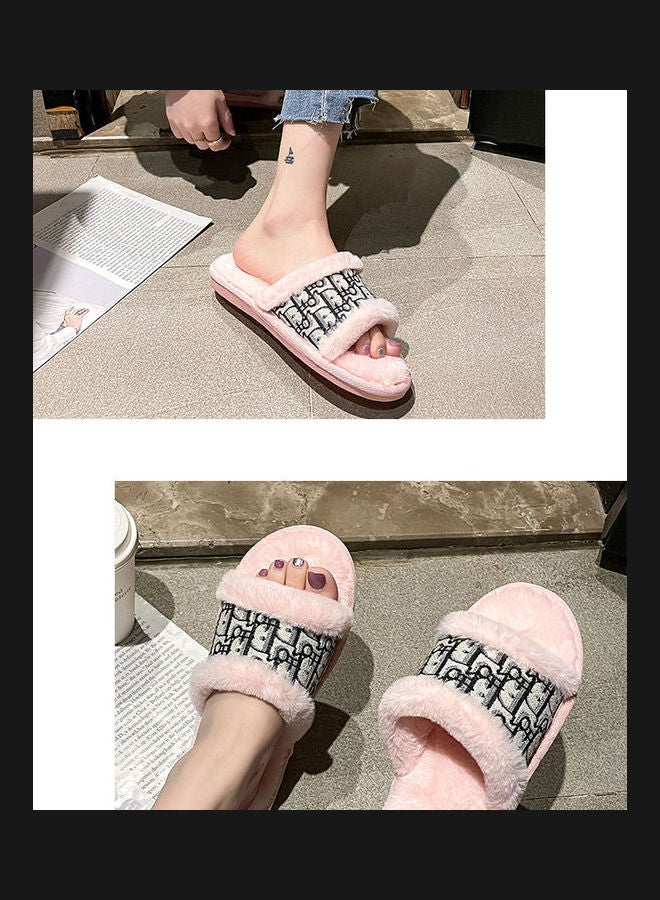 Printed Bedroom Slippers Pink