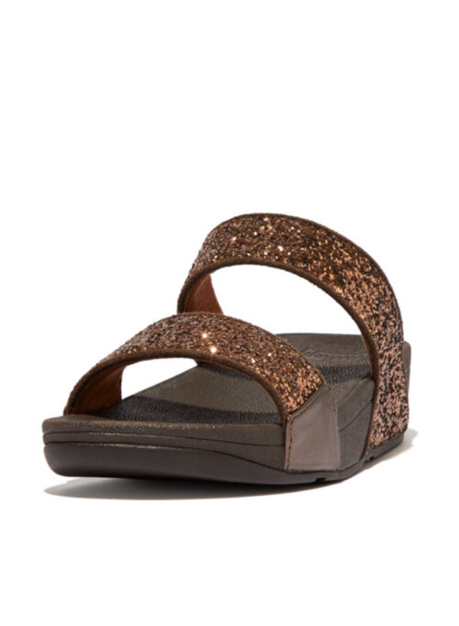 Fitflop Ladies Lulu Glitter Slides - ET3-806  Chocolate 36