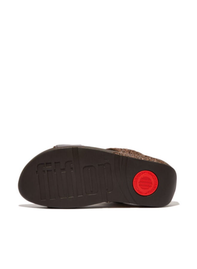 Fitflop Ladies Lulu Glitter Slides - ET3-806  Chocolate 36