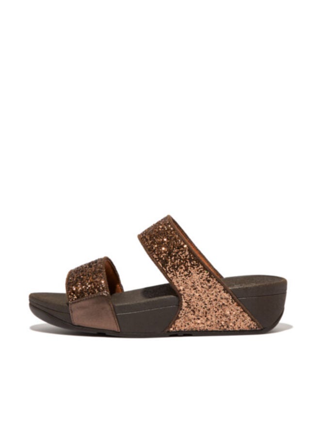 Fitflop Ladies Lulu Glitter Slides - ET3-806  Chocolate 36