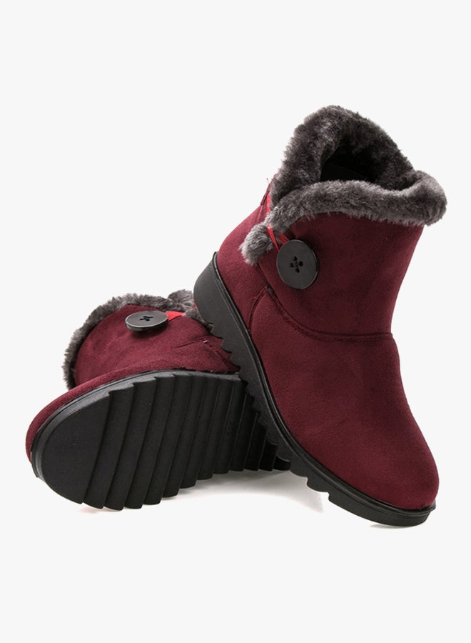 Classic Ankle Boots Wine Red/Grey