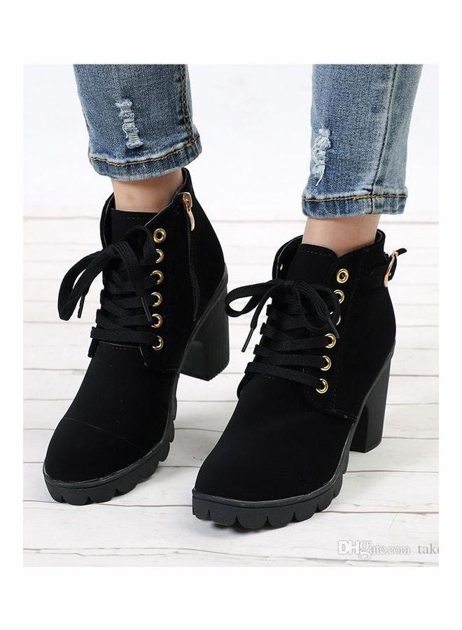 Marten Zipper Ankle Boot Black